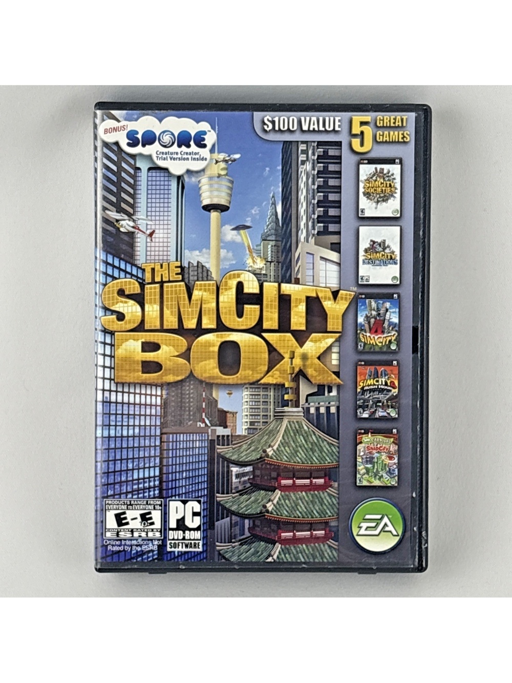 The SimCity Box (PC DVD-ROM) Sim City 5 Games EA Spore Trial Tested